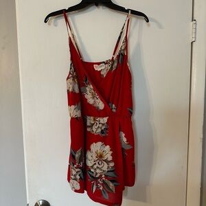L'ATISTE Red Floral Romper